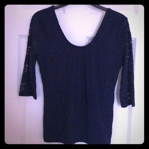 Lace navy blue top